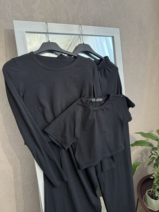 Повсякденний костюм зі штанами і топом з довгим і коротким рукавом XS/S