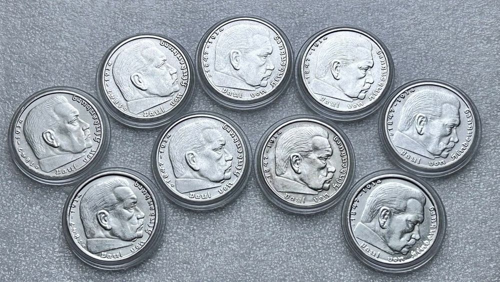 2 марки 1938 рік. Німеччина. Третій Рейх. СРІБЛО.