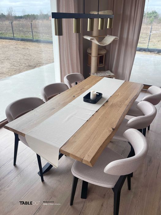 Stół dębowy z litego drewna rozkładany Typ Pająk OFLIS  Producent