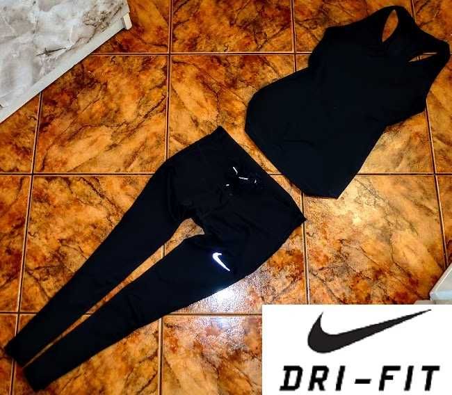 NIKE DRY FIT dres komplet ORYGINAŁ legginsy i bluzka r S 36 NOWOŚĆ
