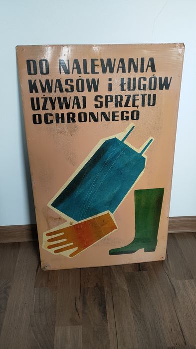 Tablica BHP zabytkowa PRL