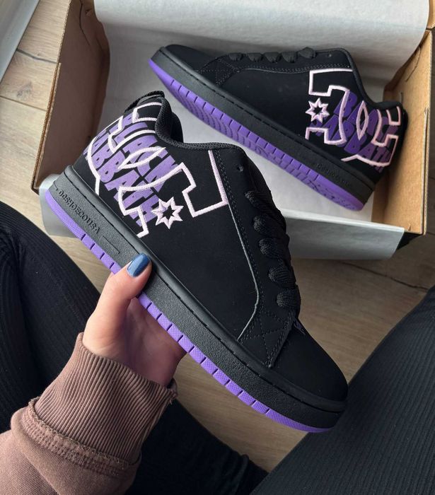 PREMIUM! DC Court Graffik Black Violet | 36 37 38 39 40 41 42 43 44 45