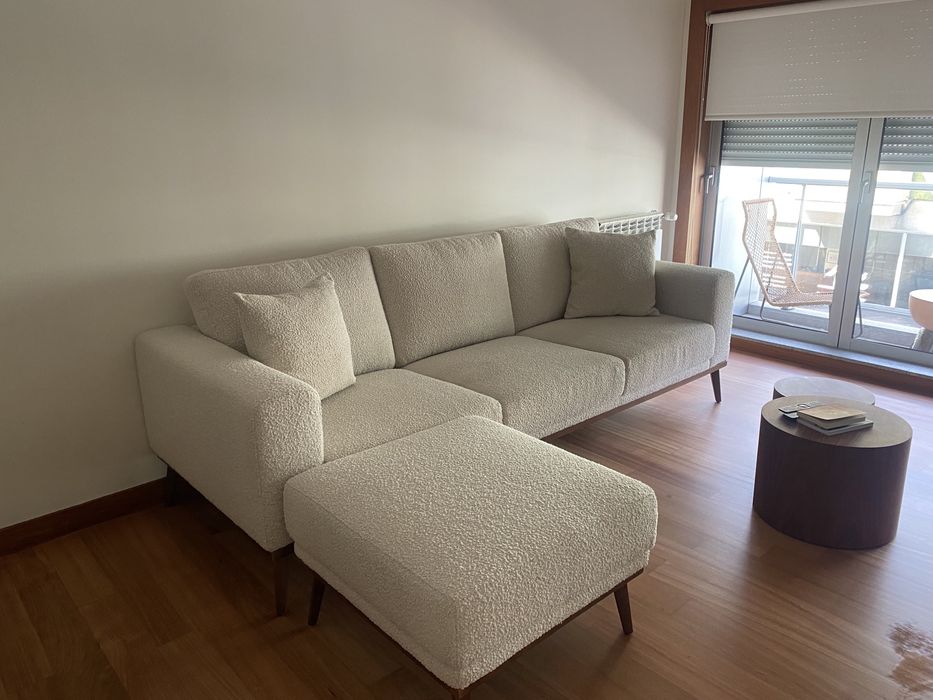 Sofa de 3 lugares; chaise longue
