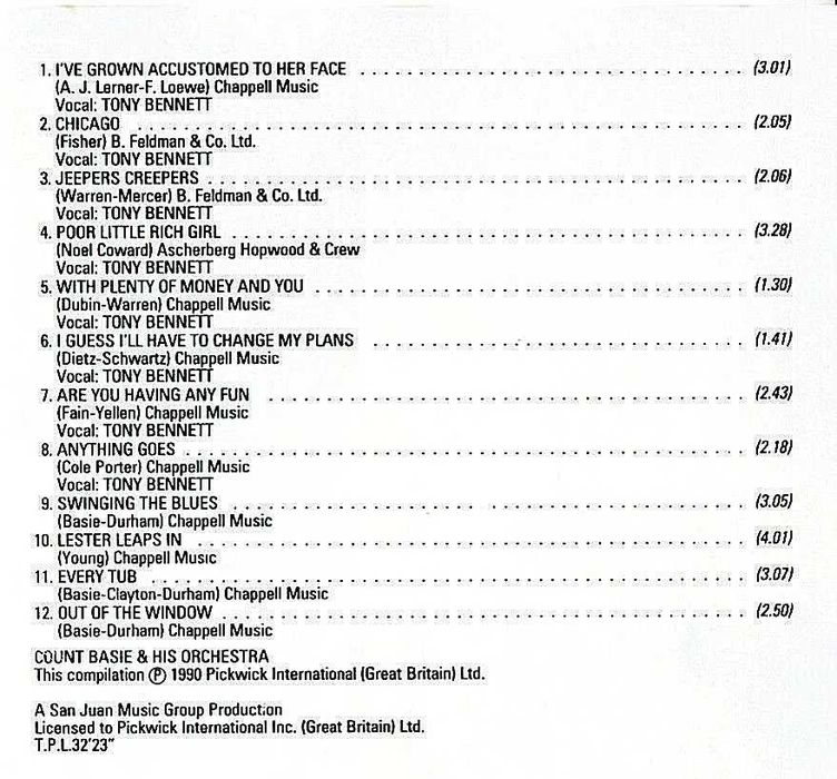 Count Basie and his Orchestra with Tony Bennett CD