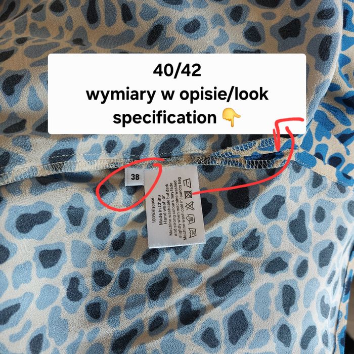 Bluzka o kroju oversize 38/40/42 z rozszerzanymi rękawami