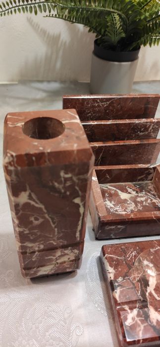 Zestaw biurkowy  marmurkowy art deco