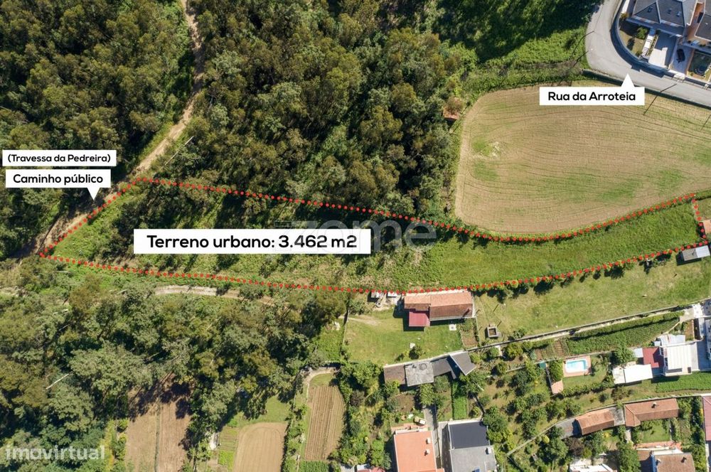Terreno urbano em Caldas de São Jorge - Área de 3.462 m2