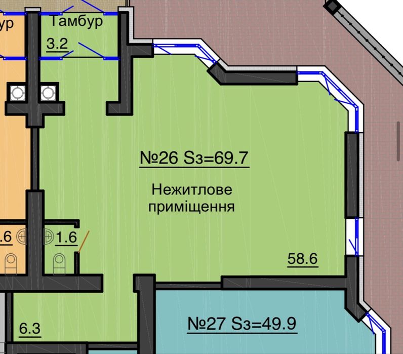 Оренда комерціі 1 поверх 70 м2 ЖК РЕЗИДЕНС навпроти Ліцею
