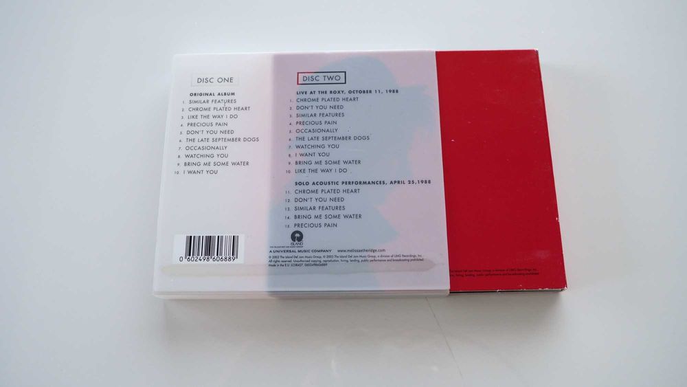MELISSA ETHERIDGE – Melissa Etheridge   2×CD, Deluxe Edition, Remastered, 2003 • Island Records • Stan: CD NM‑ • Slipcase NM‑ • Digipak NM‑