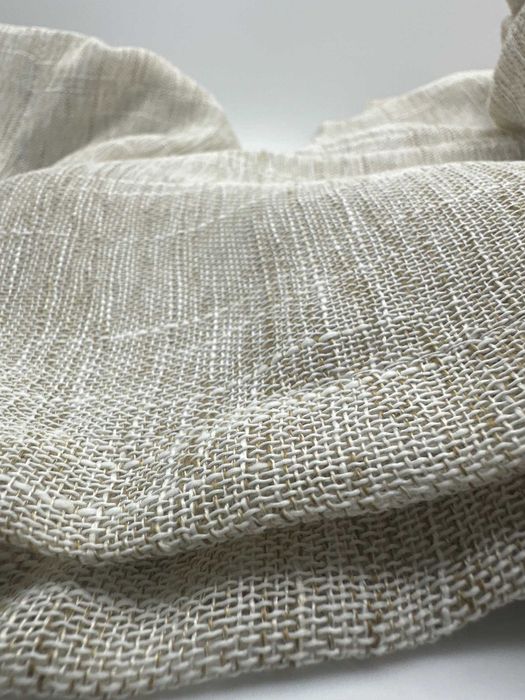 Par de cortinas linho Miulee 140×245 cm com ilhós natural