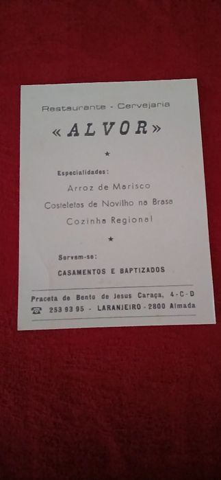 Calendário de bolso Alvor de 1990