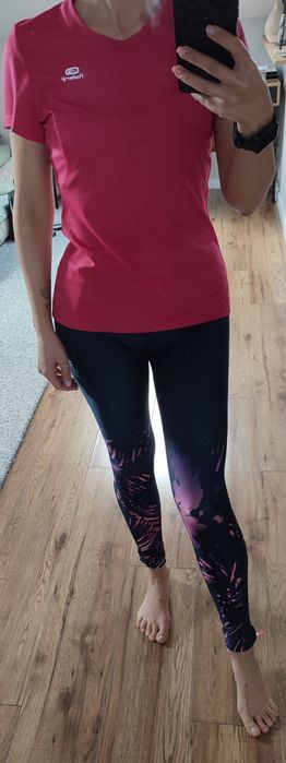 Strój fitness komplet do ćwiczeń leginsy bluzka 34