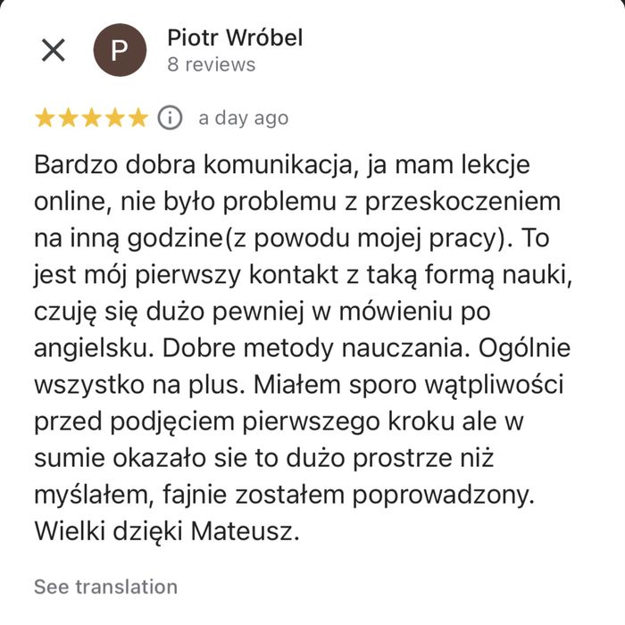 Wrocław Lekcje angielskiego, korepetycje z dojazdem lub online