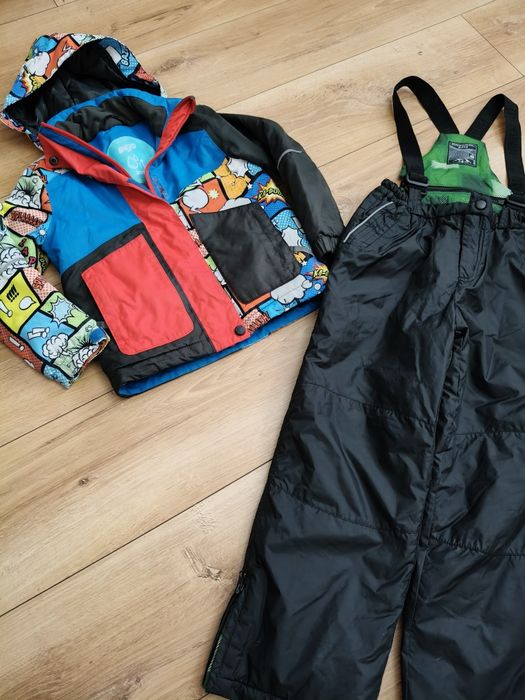 Zestaw zimowy narciarski kurtka i spodnie 116