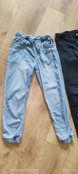 Jeansy  joggery dziewczęce 140/146
