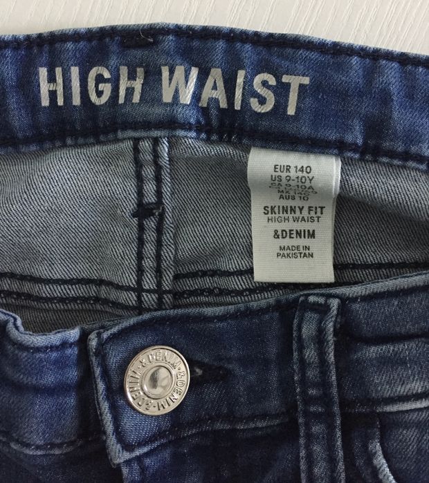 Jeansy rurki H&M rozm. 140 skinny dla szczupłej dziury