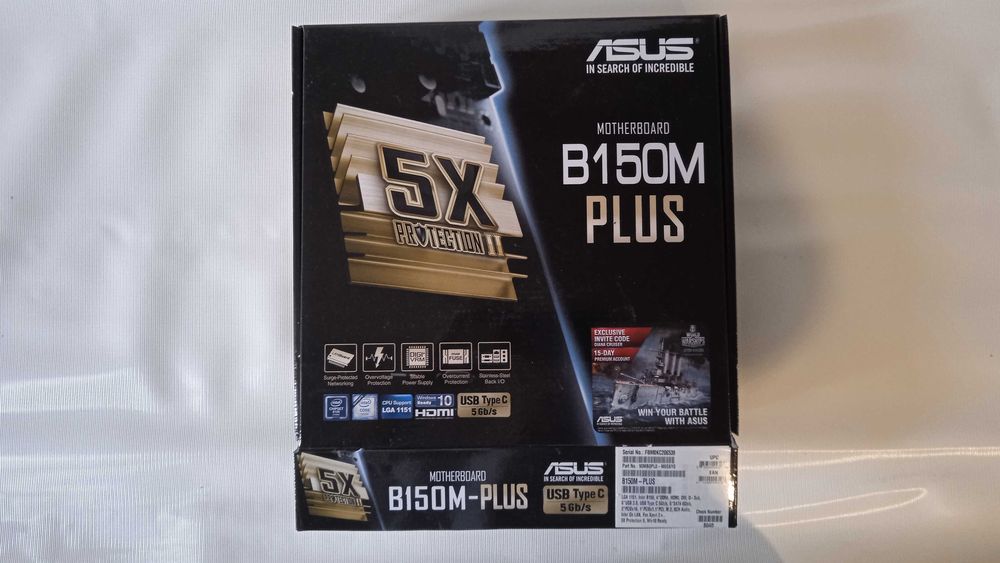 Система у зборі: ASUS-B150M-PLUS, i3-6100, DDR4-2400 16Gb.