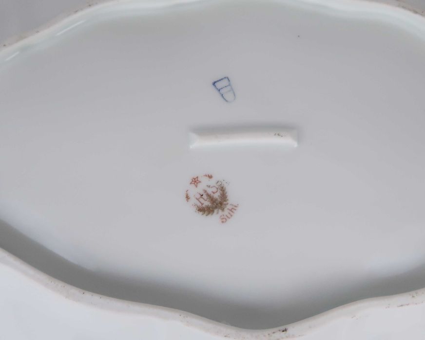 Centro de mesa porcelana Suhl Alemanha, Séc. XIX/XX