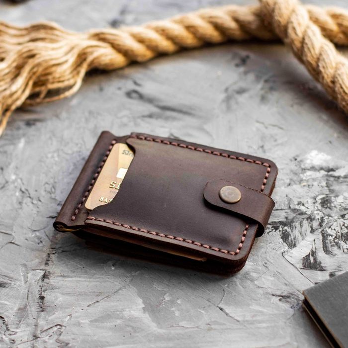 Затискач для грошей із натуральної шкіри Chill коричневий