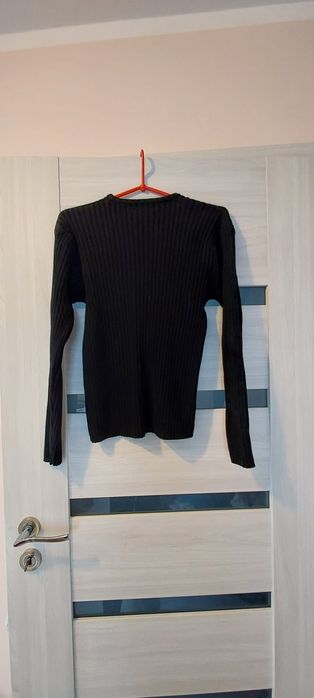 Czarny sweter prążkowany bawelna S  sweterek JP casuals