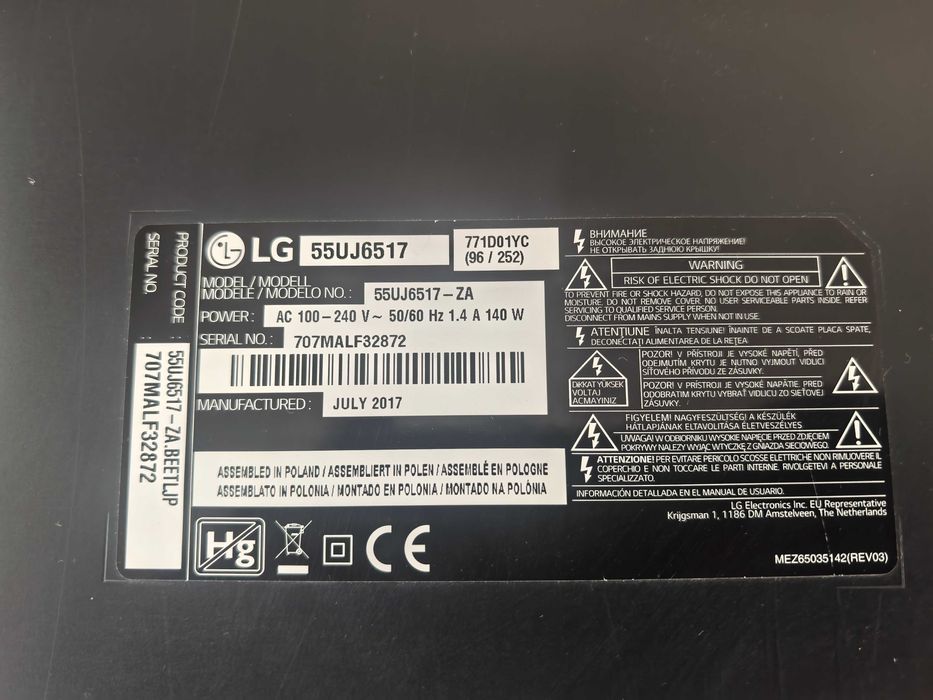 Telewizor LG TV  55cali 55UJ65 4k ultra HDR