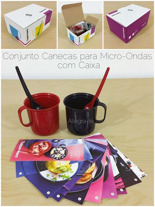 2 Canecas com Colheres Microondas Tupperware