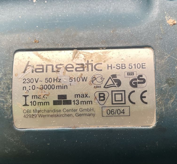 Wiertarka hanseatic H-SB 510E ręczna