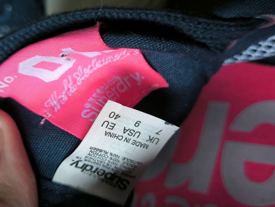 Superdry trampki damskie 40 białe niebieskie siatka lato