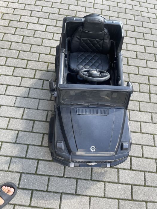 Samochód dla dziecka Mercedes G AMG czarny EVA 12V, 4 silniki, skórzane siedzenie, pilot 2,4 GHz – elektryczny samochód dla dzieci
