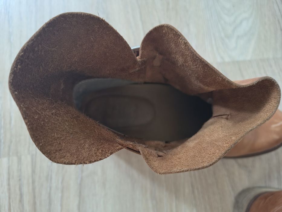 Buty kowbojki brązowe rude skóra naturalna r. 40