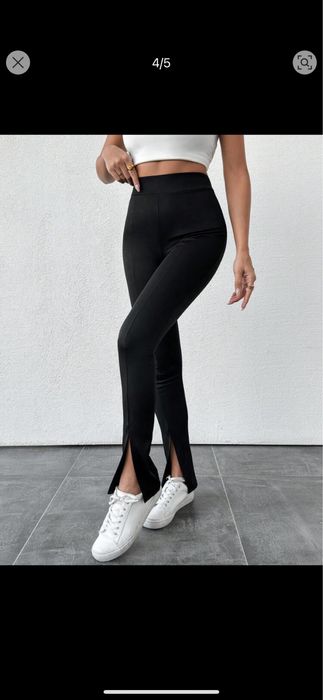Spodnie legginsy z rozcięciem xs