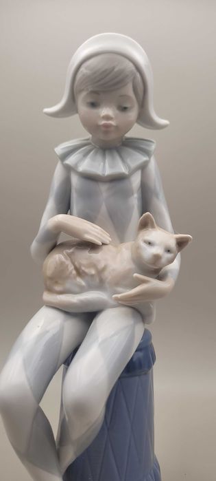 Статуэтка " Арлекин с кошкой " Nao Lladro Испанин 23.5см