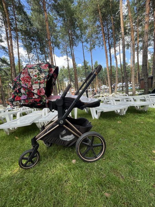 Дитячий візок cybex priam spring blossom прогулянкова коляска