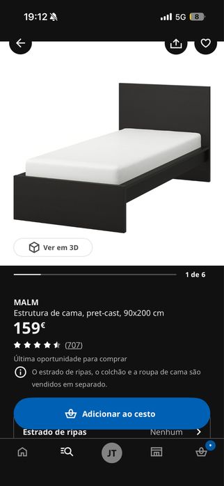 Cama nova embalada