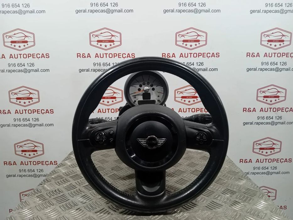 Volante com Airbag Mini Cooper R56 De 3 braços em Pele