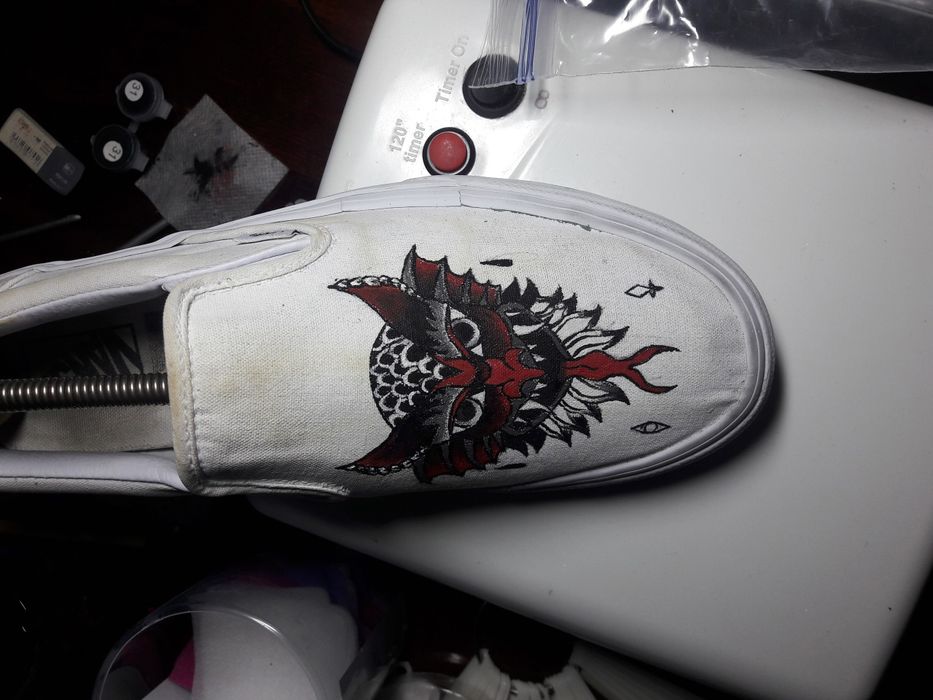 Vans кроссовки кастомний рисунок