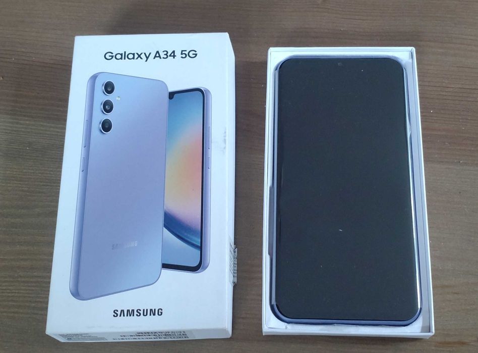 Telefon Samsung Galaxy A34 5G, nowy, nieużywany, fabrycznie zafoliowany.