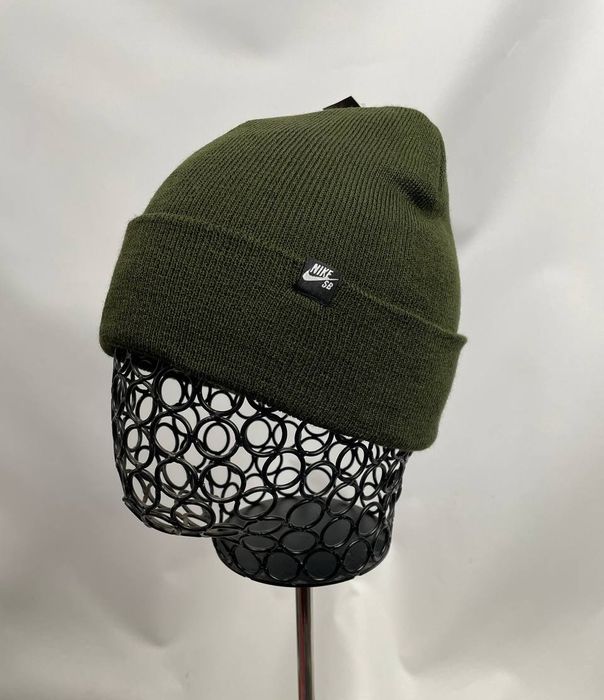 Мужская шапка Nike хаки и светло-серая