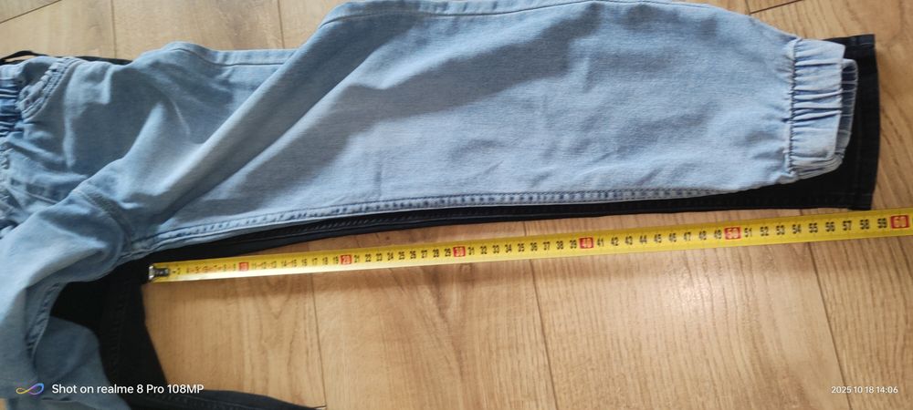 Jeansy  joggery dziewczęce 140/146