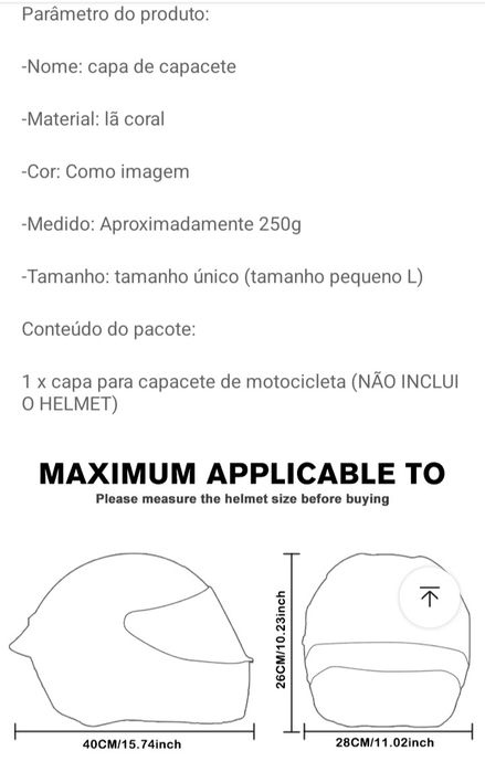 Capa para capacete nova