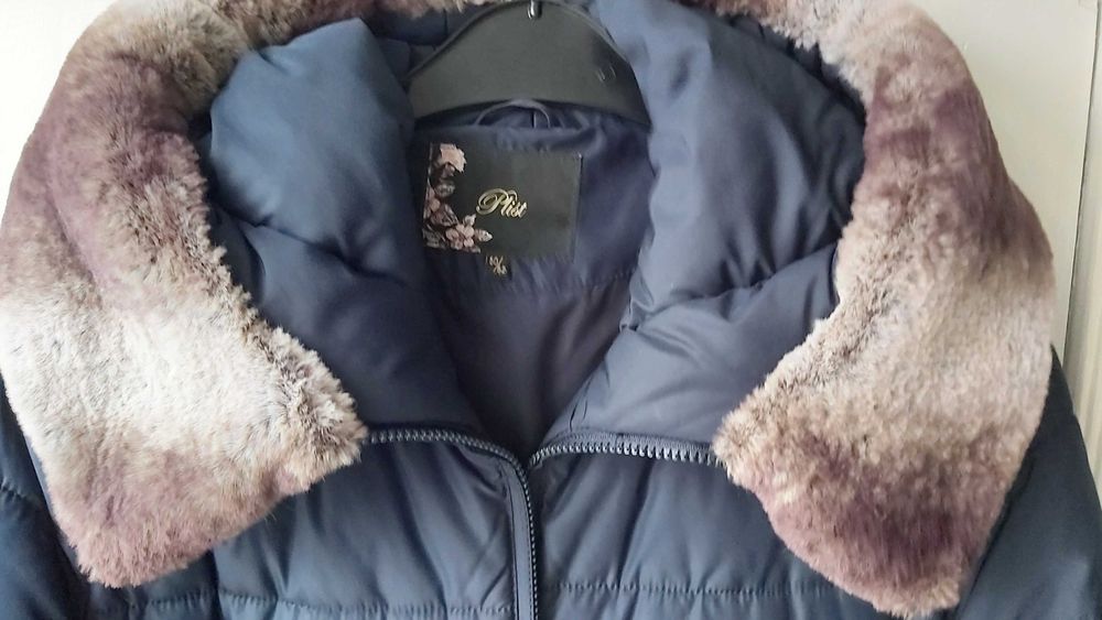 Турция! р.50 пуховик мех шиншила