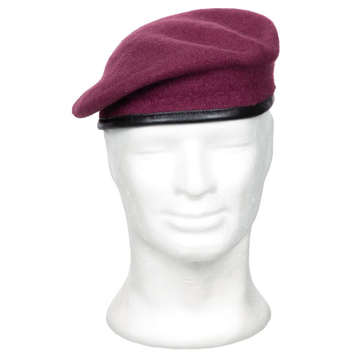 beret wojskowy tłoczony mfh bordowy 55 cm