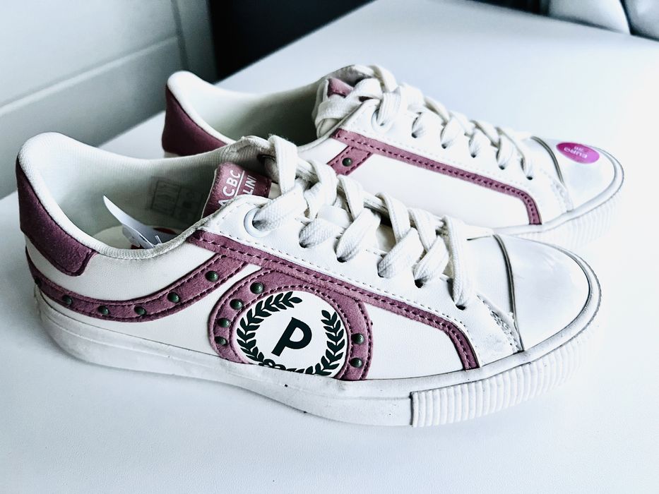 Pollini Włoskie buty trampki Nowe Oryginalne Sneakersy tenisowki skora