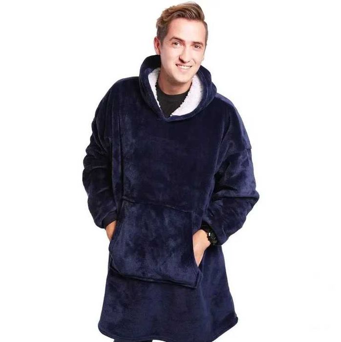 Толстовка-плед с капюшоном Huggle Hoodie Синий, Бордовый, Черный, худи