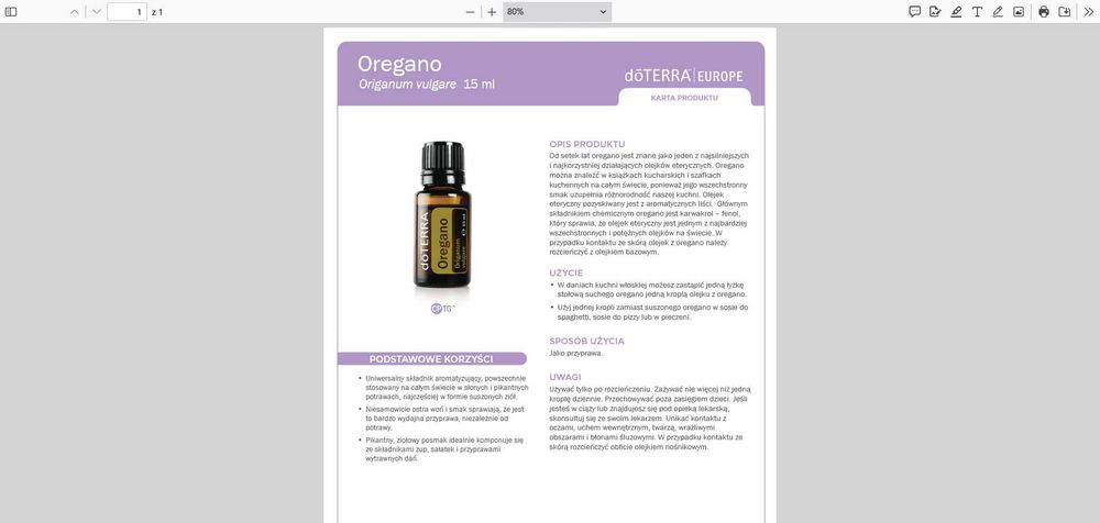 Olejki DoTerra, naturalne, oryginalne, nowe 15 ml