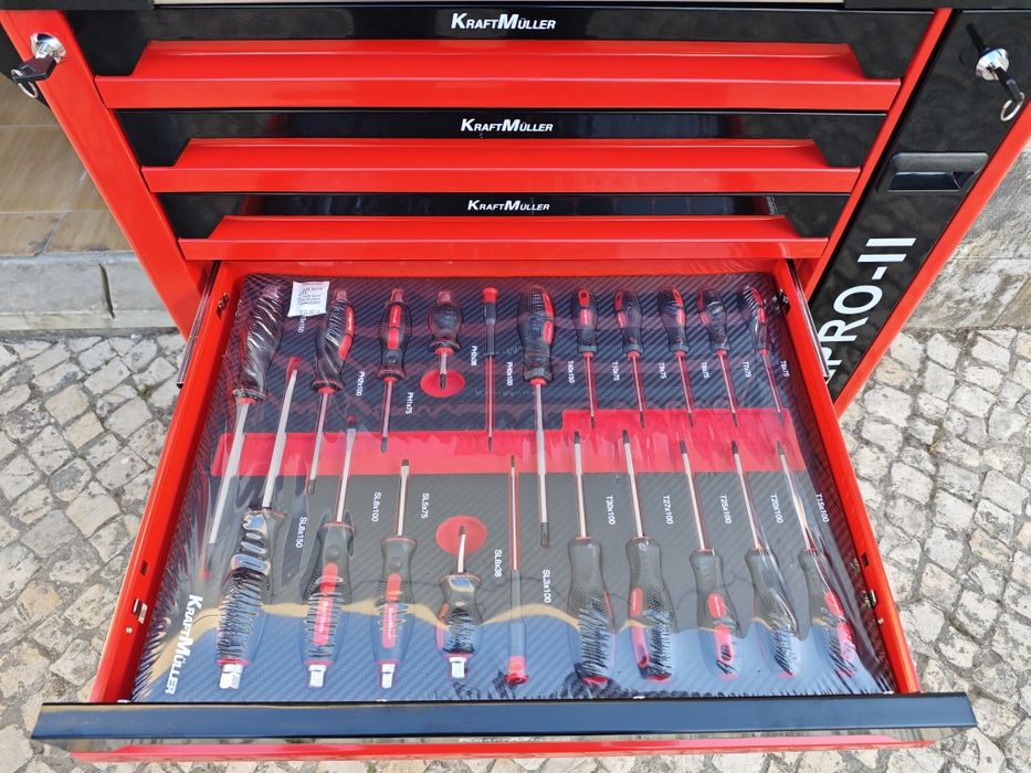 Carrinho de ferramentas Kraft Muller 7 gavetas 7 cheias com
