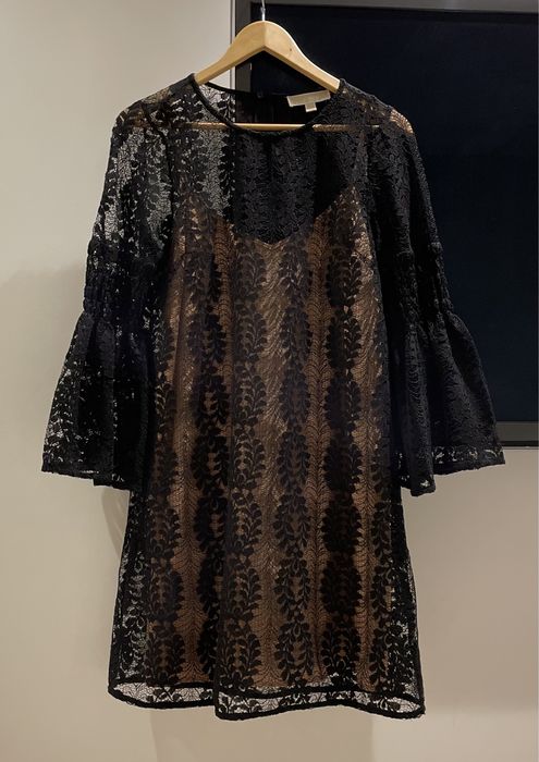 Vestido preto renda michael kors