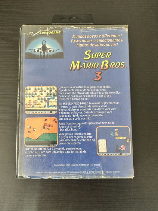 Cartucho nintendo 72 pinos marios bros cartucho clone brasileiro item para colecionador