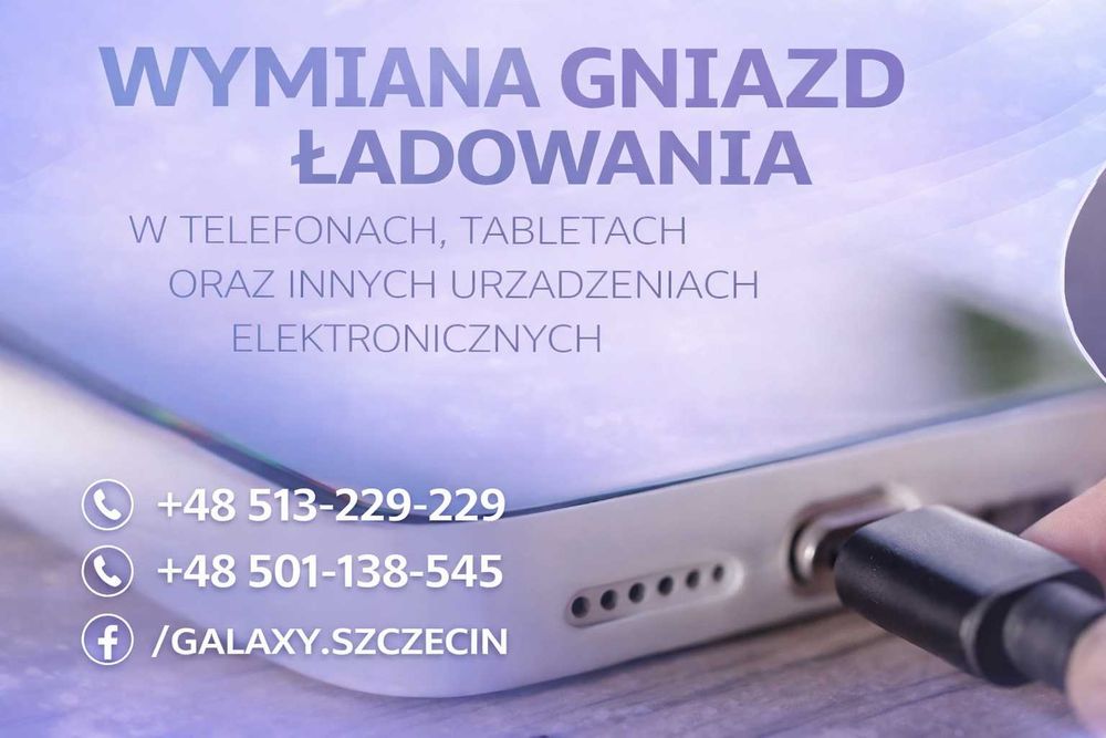 Wymiana gniazda ładowania w telefonie  Samsung iPhone Xiaomi Inne