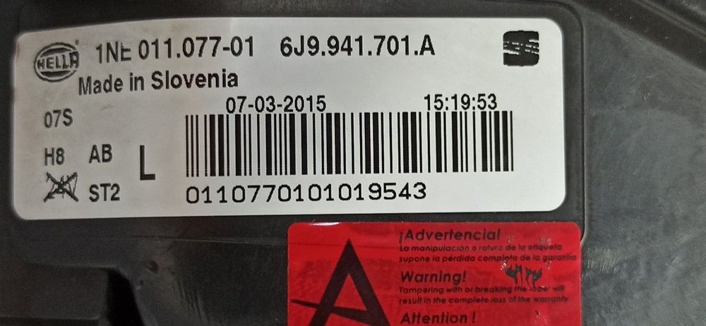 FAROL DE NEVOEIRO ESQUERDO SEAT IBIZA (6J5) REFERENCE